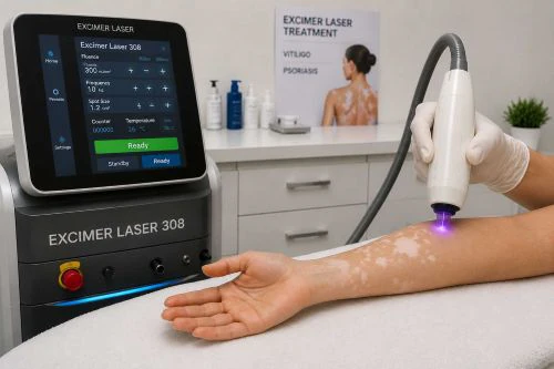 الإكزيمر ليزر — للبهاق والصدفية — جهاز تجميل وليزر في مركز الماسة بالشرقية
