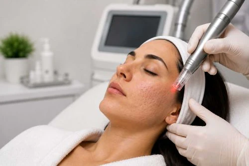 الفراكشنال ليزر — الندبات وآثار حب الشباب — جهاز تجميل وليزر في مركز الماسة بالشرقية